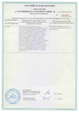 2017.05.31 Октябрьский - Химтраст. Приложение к сертификату пенополиуретановые утеплители на основе напыляемого компонента. ТУ 2254-021